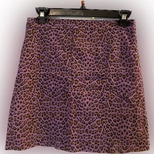 Lili Sidonio Molly Bracken Purple Cheetah Skirt Size Small